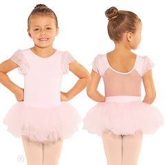 Eurotard Girls flutter sleeve leotard with attached skirt