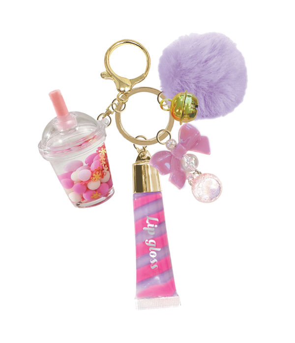 Trendy Lip Gloss with Keychain, Boba