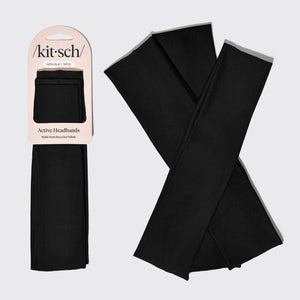 Kitsch Recycled Active Headbands 3pc Set- Black