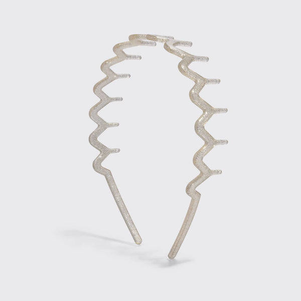 Recycled Plastic Zigzag Headbands 2pc Set - Gold & Silver