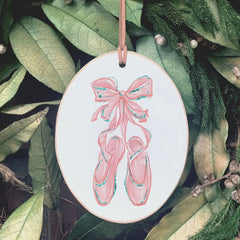 CLAIRMONT & CO WOODEN POINTE SHOE ORNAMENT