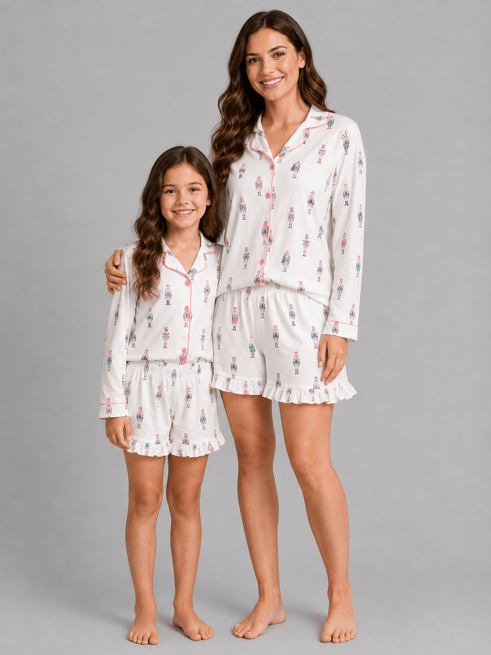 The Hair Bow Co. Pink Nutcracker Christmas Pajama Sets