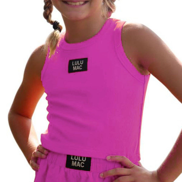 Lulu Mac Kids Tank Top in Hot Pink