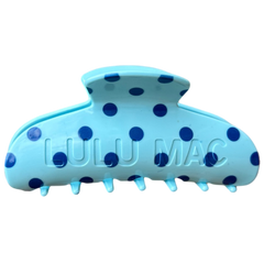 LULU MAC HAIR CLIPS  Blue/Navy Dot