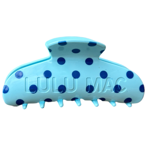 LULU MAC HAIR CLIPS  Blue/Navy Dot