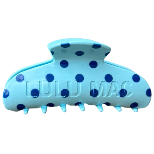 LULU MAC HAIR CLIPS  Blue/Navy Dot