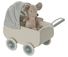MAILEG PRAM WITH BABY MOUSE
