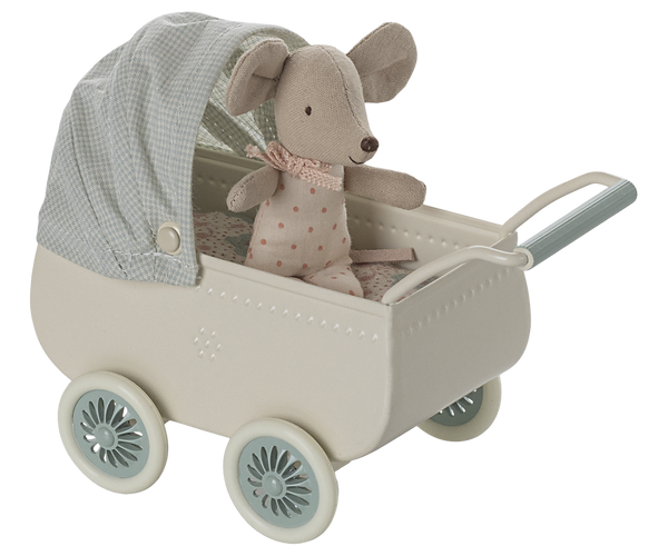MAILEG PRAM WITH BABY MOUSE