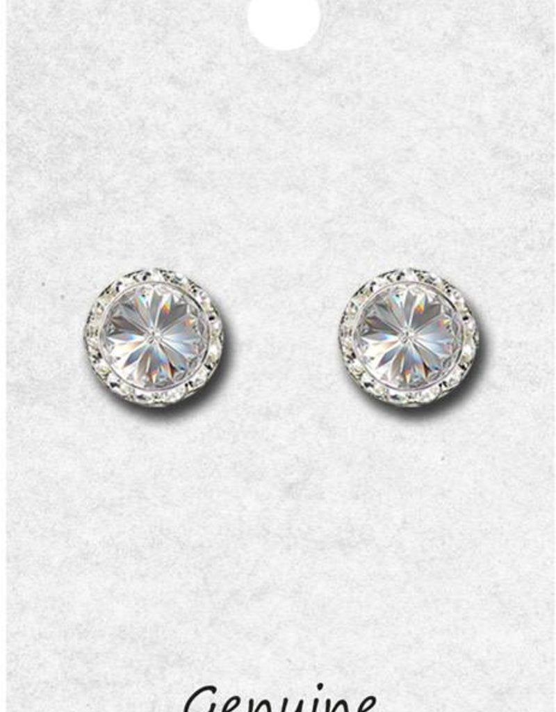 TYVM 11mm Ultra Sparkle Center Stone Earring