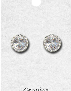 TYVM 11mm Ultra Sparkle Center Stone Earring