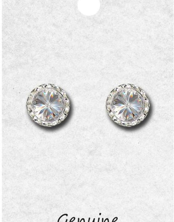 TYVM 11mm Ultra Sparkle Center Stone Earring
