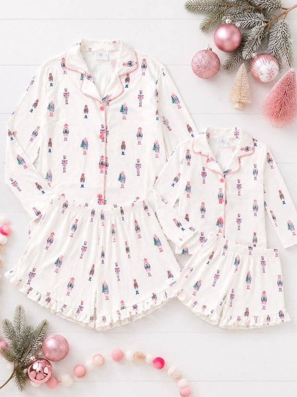 Pink Nutcracker Mommy & Me Christmas Pajama Sets