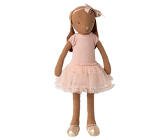MAILEG BUNNY SIZE 3 CHOCOLATE BROWN - BALLET SUIT AND SKIRT ROSE