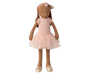MAILEG BUNNY SIZE 3 CHOCOLATE BROWN - BALLET SUIT AND SKIRT ROSE