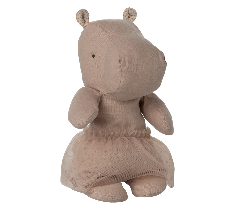 MAILEG SAFARI FRIENDS HIPPO W/SKIRT  SOFT ROSE