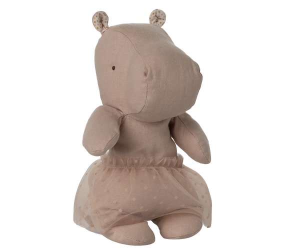 MAILEG SAFARI FRIENDS HIPPO W/SKIRT  SOFT ROSE
