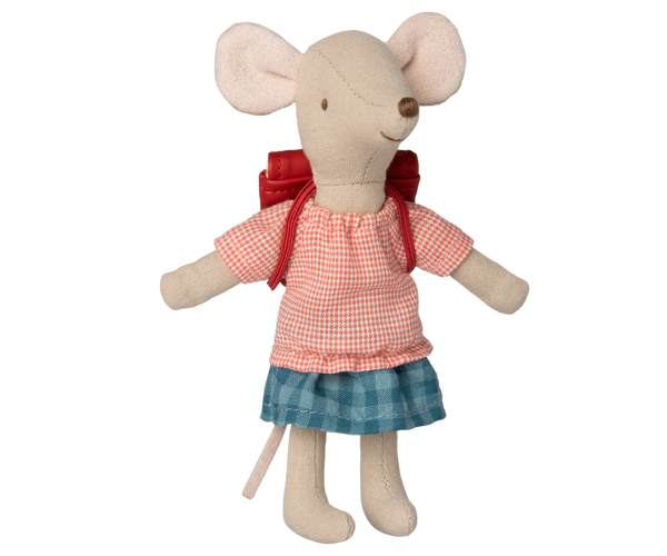MAILEG TRICYCLE MOUSE W/MAGNETIC HANDS BIG SISTER W/BAG