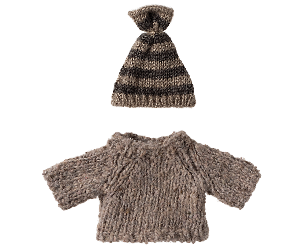 Maileg Knitted Sweater and Hat, Big Brother Mouse