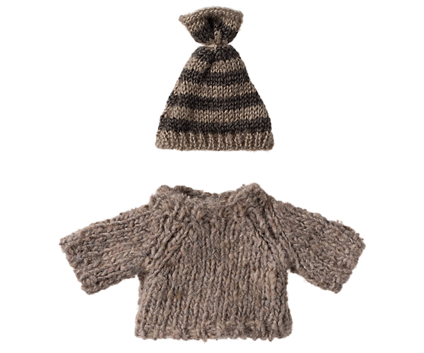 Maileg Knitted Sweater and Hat, Big Brother Mouse