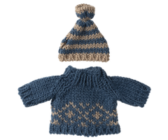 MAILEG KNITTED SWEATER AND HAT, DAD MOUSE