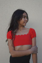 TRENDY TRENDS VALENTINA SCALLOPED SHORT SLEEVE BRA TOP