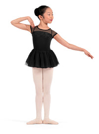 Mirella Cap Sleeve Tutu Leotard w/Sheer Sleeves and Back