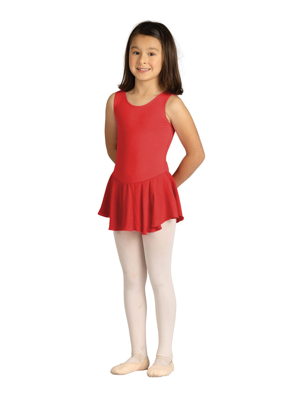 DANZNMOTION CHILDREN'S BASIC TANK LEOTARD WITH ATTACHED SKIRT