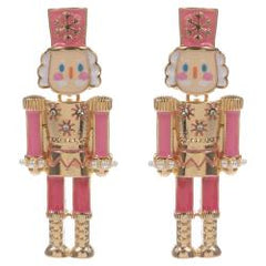 Nutcracker Shaped Enamel Hypoallergenic Titanium Earrings