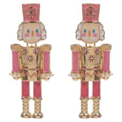 Nutcracker Shaped Enamel Hypoallergenic Titanium Earrings
