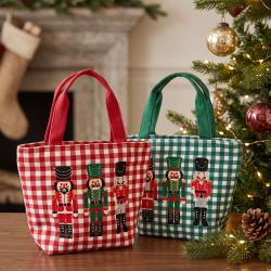 Three Nutcrackers Gingham Tote