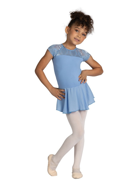 Danznmotion Lace Cap Sleeve Leotard Dress
