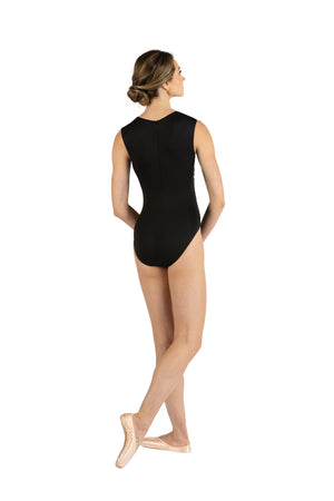 Danznmotion high neck tank leotard w/shirring