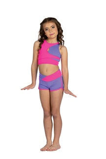DANZNMOTION TWO TONE DANCE TOP