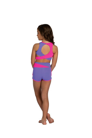 DANZNMOTION TWO TONE DANCE TOP