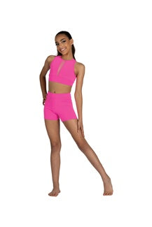 DANZNMOTION SOLID TANK TOP W/VMESH INSERT