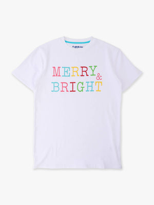 Adult Merry & Bright Christmas Short Sleeve Graphic Tee