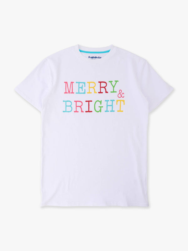 Adult Merry & Bright Christmas Short Sleeve Graphic Tee