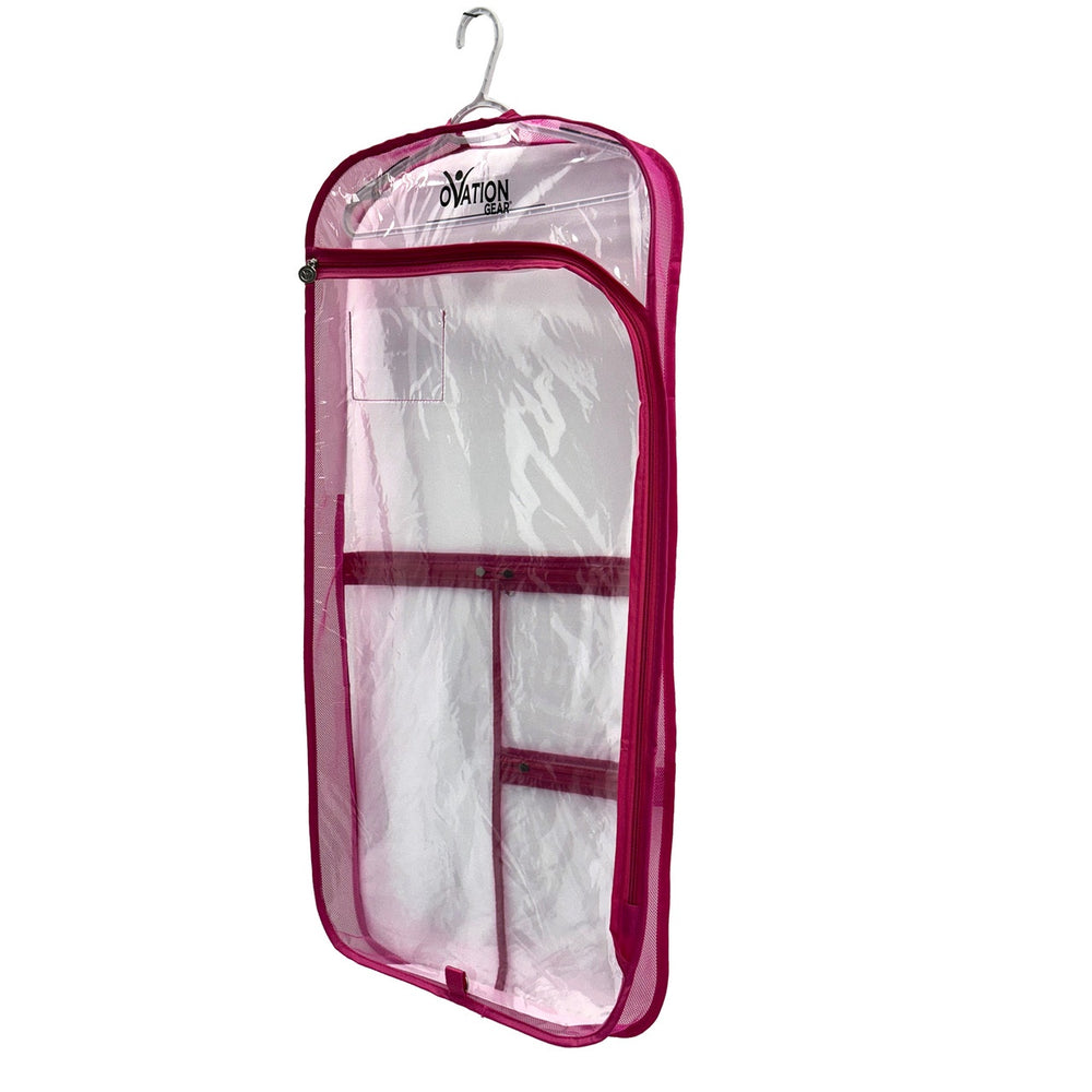 OVATION GEAR GUSSETED SIDE ZIP CLEAR GARMENT BAG