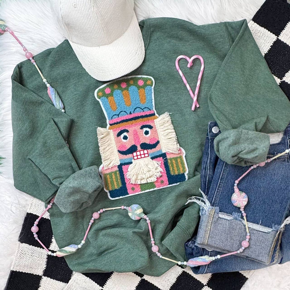 Trendy Tee Co. Yarn and Chenille Nutcracker Sweatshirt