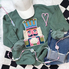 Yarn and Chenille Nutcracker Sweatshirt