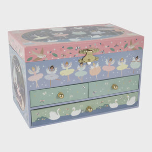 FLOSS & ROCK MUSICAL JEWELRY BOX W/3 DRAWERS