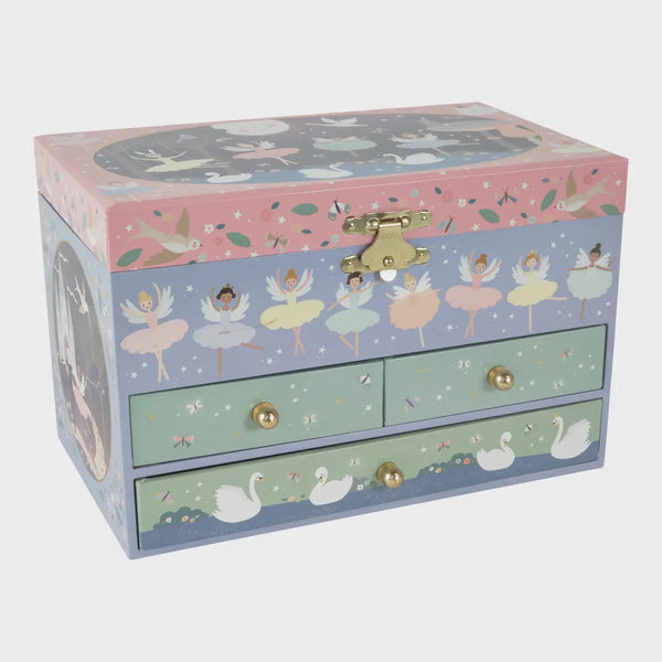 FLOSS & ROCK MUSICAL JEWELRY BOX W/3 DRAWERS