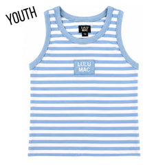 Lulu Mac Kids MONOCHROME PATCH YOUTH TANK-LIGHT BLUE