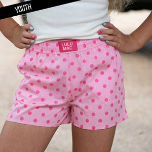 Lulu Mac Light Pink/Pink Polka Dot Youth Shorts
