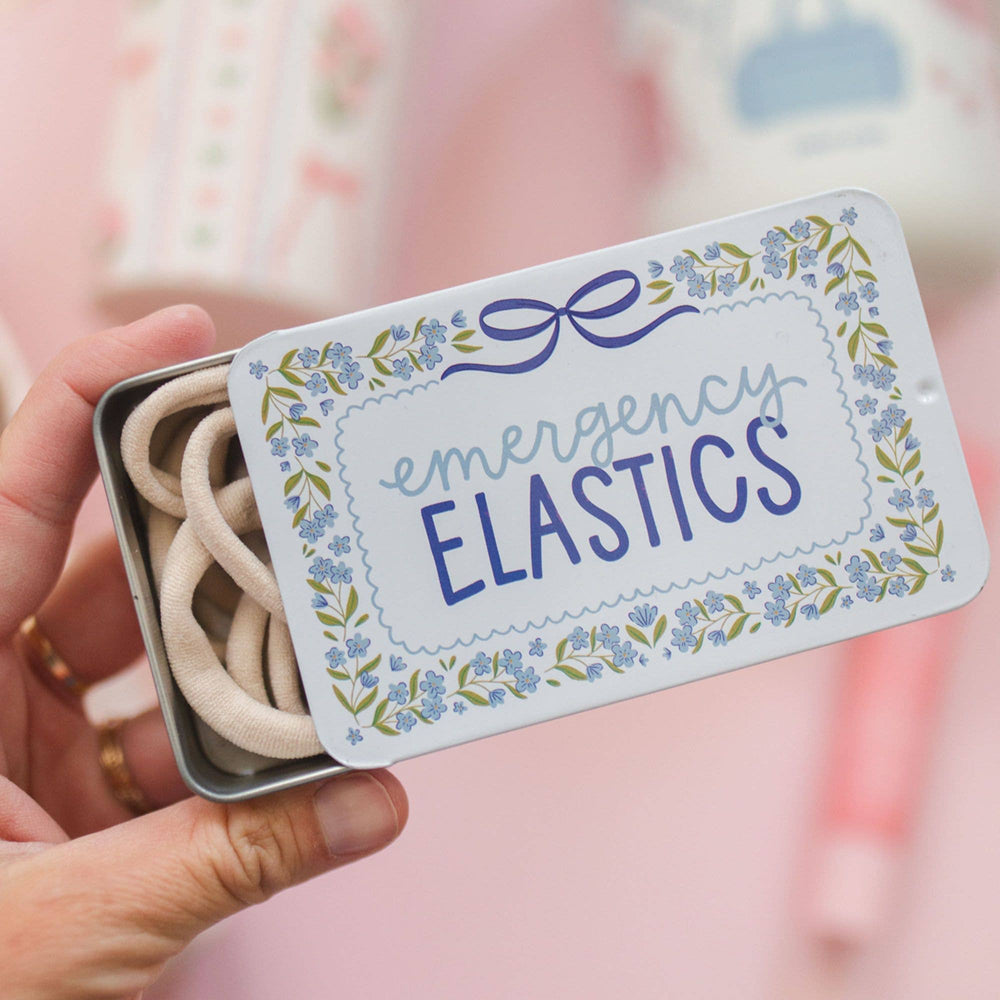 Emergency Elastics Travel Tin with 20 Hair Ties
