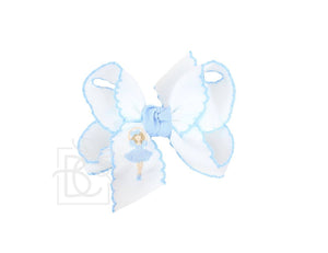 Embroidered Nutcracker Ballerina Crochet Edge Bows