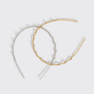 Recycled Plastic Zigzag Headbands 2pc Set - Gold & Silver