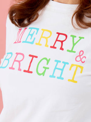 Adult Merry & Bright Christmas Short Sleeve Graphic Tee
