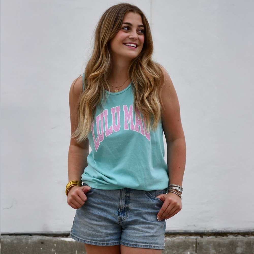 Lulu Mac Polka Dot Adult Chalky Mint Comfort Colors Tank