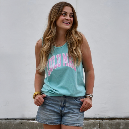 Lulu Mac Polka Dot Adult Chalky Mint Comfort Colors Tank